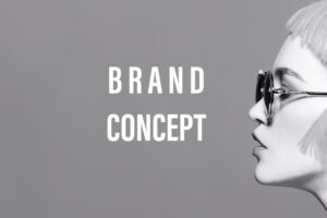 BRAND CONCEPT モノクロ画像の女性の横顔。